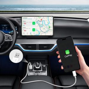 Car iPhone Carplay Cable, Car Charger Cord, USB A to Lightning Cable Fast Charging & Data Transfer for iPhone 14/13/12/11 Pro Max XR XS X 8 7 6 Plus SE Tangle-Free,3ft White