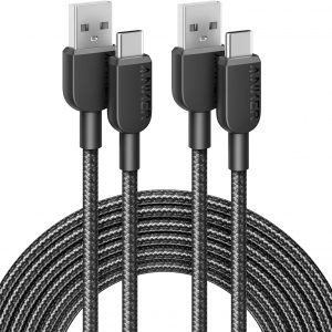 Anker USB A to USB C Cable, Charger Cord (2 Pack, 10FT), for iPhone 17 Series,Samsung Galaxy Note 10/S10+ S10, LG V30 (Black)