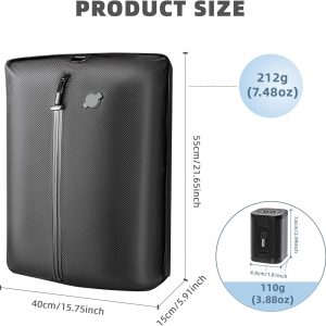 Luvan Travel Vacuum Bags for Luggage with Wireless Pump, Reusable Space Saver 33L Compression Clothing Packing Storage Organizer Cube for Carry On Suitcases and Backpack, IP67 Waterproof (1PC+1 Pump)