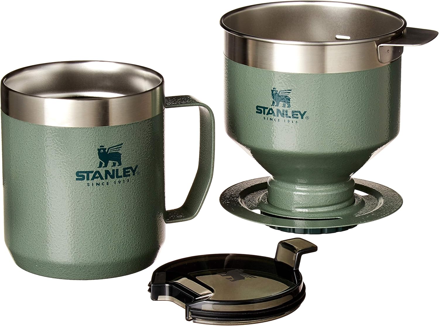 STANLEY Perfect Brew Pour Over Set | 12 oz Camp Mug with Lid Included | Drip Coffee Maker with Reusable Filter | Insulated Stainless Steel | BPA-Free | Hammertone Green - Image 4