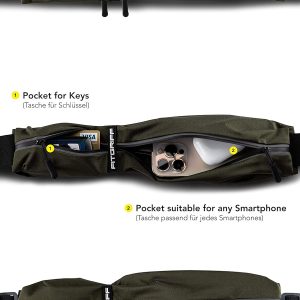 Fitgriff® Running Belt for Men & Women – Secure Jogging Pouch for Phone, Keys & Essentials – For All Cell Phones