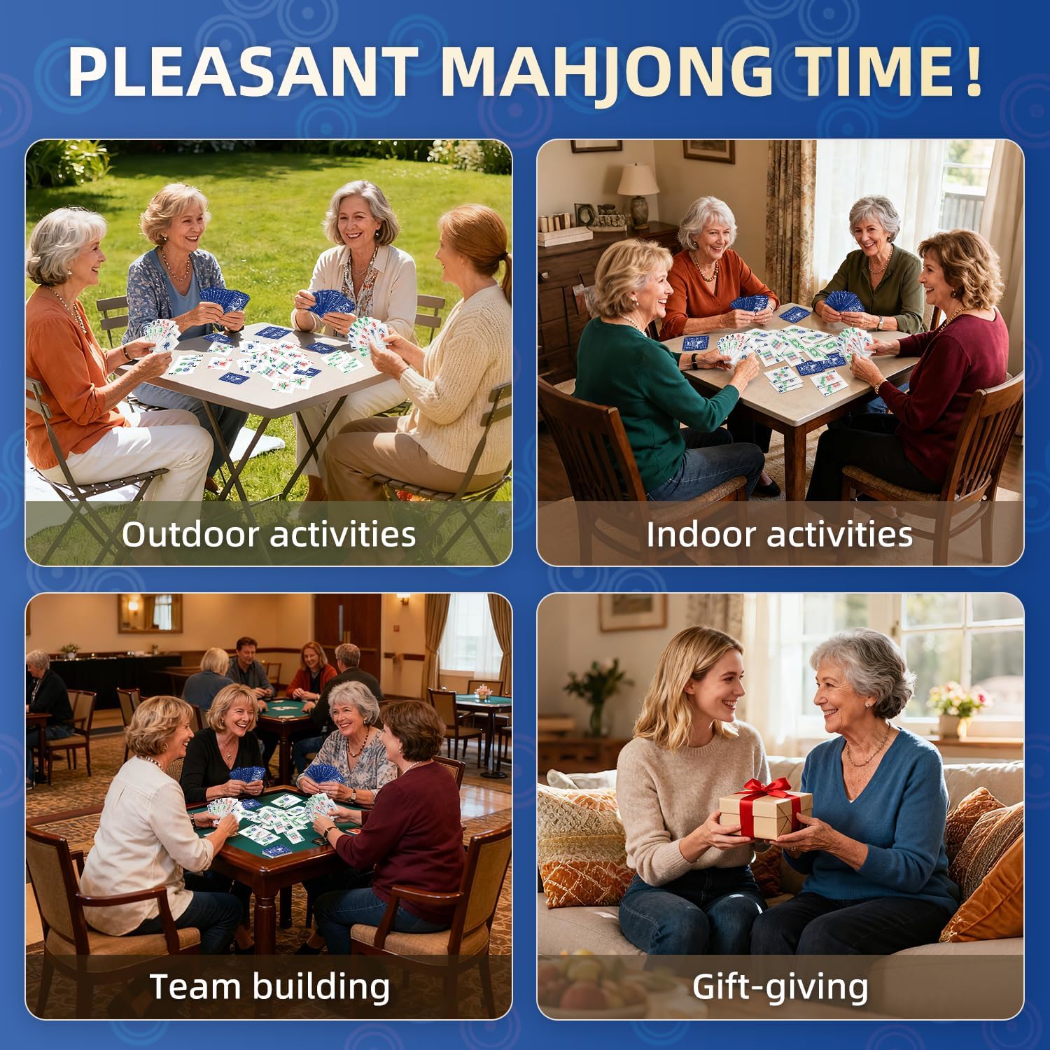 166-Pcs Mahjong Playing Cards - Waterproof & Non-Slip PVC Material, Large Font for Easy Reading, Durable & Portable, Ideal for Beginners & Elderly, Perfect for Travel, Camping,Family Games - Image 7