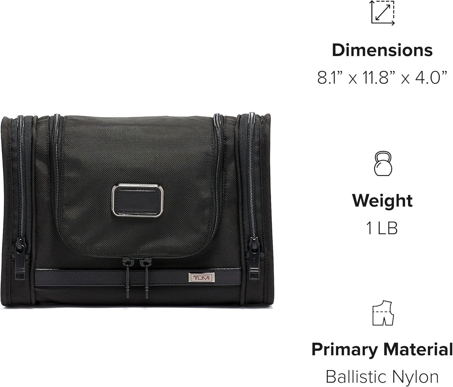 TUMI - Alpha Hanging Travel Kit - Toiletries and Cosmetics Organizer - Travel Essentials Bag with Hooks & Pockets - Black - Image 8