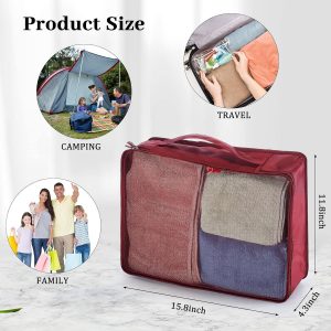 Tudomro 12 Pcs Large Packing Cubes Luggage Organizers for Suitcase Mesh Travel Organizer Bags Travel Packing Organizers for Traveling Camping Hiking