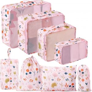 MissBoy Packing Cubes for Kids, 8 Pcs Set of Packing Cubes for Carry on Suitcase Organizer Bags, Kids Packing Cube, Waterproof Travel Essentials for Girls and Boys