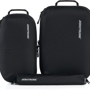 Aerotrunk Ultralight Compression Packing Cubes – Lightweight Travel Organizers for Suitcases and Luggage (3-Pack, Black)