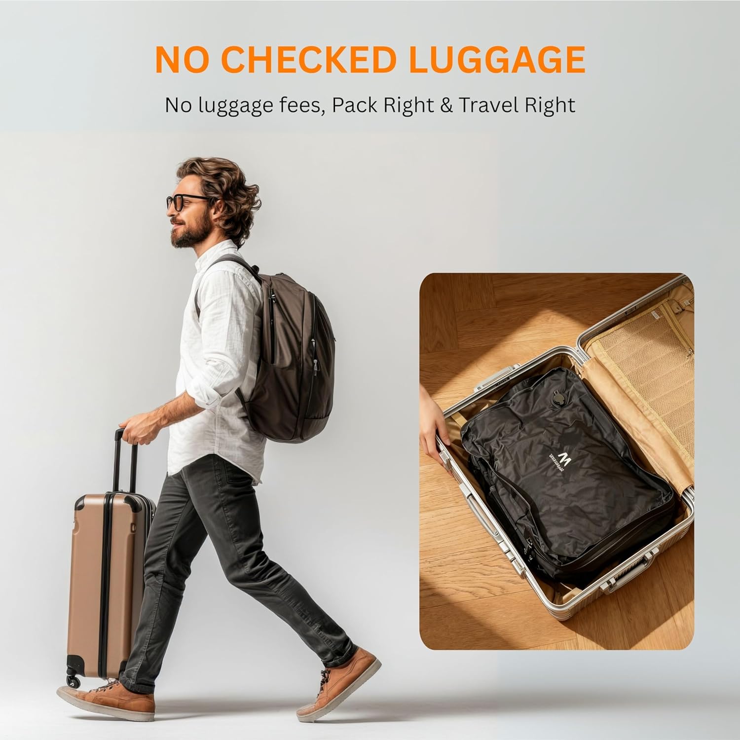 Megaback Vacuum Bags for Travel with Pump, Reusable Vacuum Compression Bags for Luggage, IP68 Waterproof, Top-open Design, Fits 20/24/28 Inch Suitcase (2PC+Pump, 43L) - Image 4