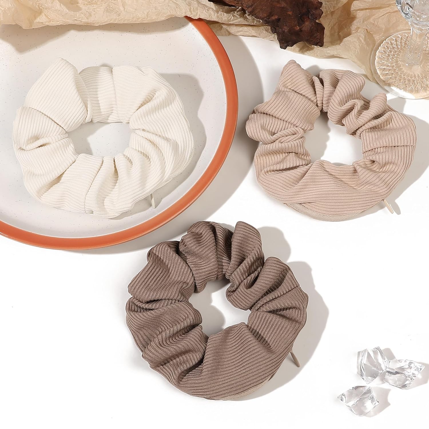 Pocket Scrunchies Hair Ties with Hidden Zipper Stash Scrunchy Ponytail Holder - Image 6