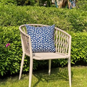 Allorry Outdoor Pillow Covers 18×18 Set of 2 Boho Design Blue Polka Dot Decorations Pillows Summer Outdoor Waterproof Patio Furniture Garden Porch Sofa Bed Cushion Covers Home Decor JB002-C18