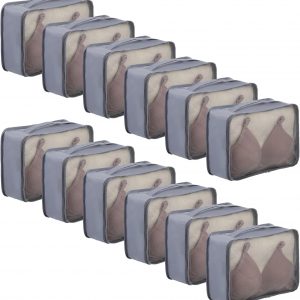 12 Pcs Packing Cubes Luggage Organizers Small Mesh Clothing Underwear Bag Foldable Laundry Bags for Travel Hiking Camping Backpacking
