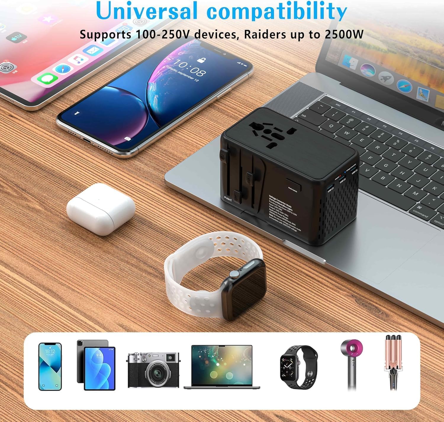 Travelconverter Adapter Voltage Converter That Steps Down 220 Volts to 110 Volts for use in Over 200 Countries,Including The U.S., U.K., Europe, and Australia - Image 4