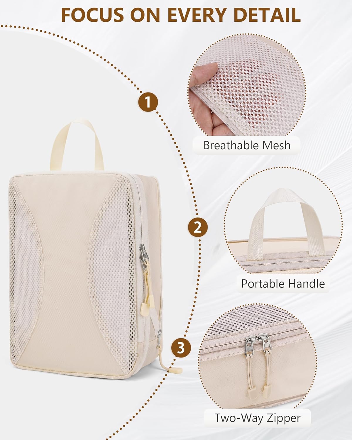 Compression Packing Cubes 12 Set, Suitcase Organizers, Extendable Packing Cubes, Luggage Organizer Bags, Travel Essentials, Beige - Image 5