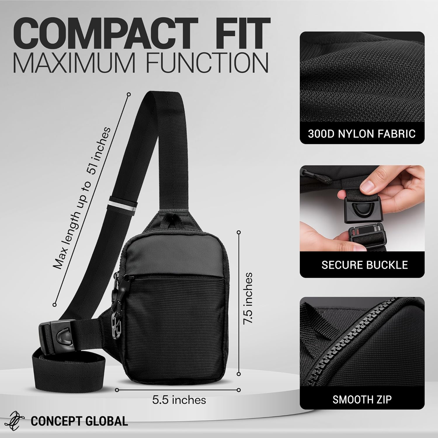 Travel Sling Bag for Men & Women - Water Resistant Crossbody Multipocket Chest Bag with Anti-Theft & RFID - Image 3