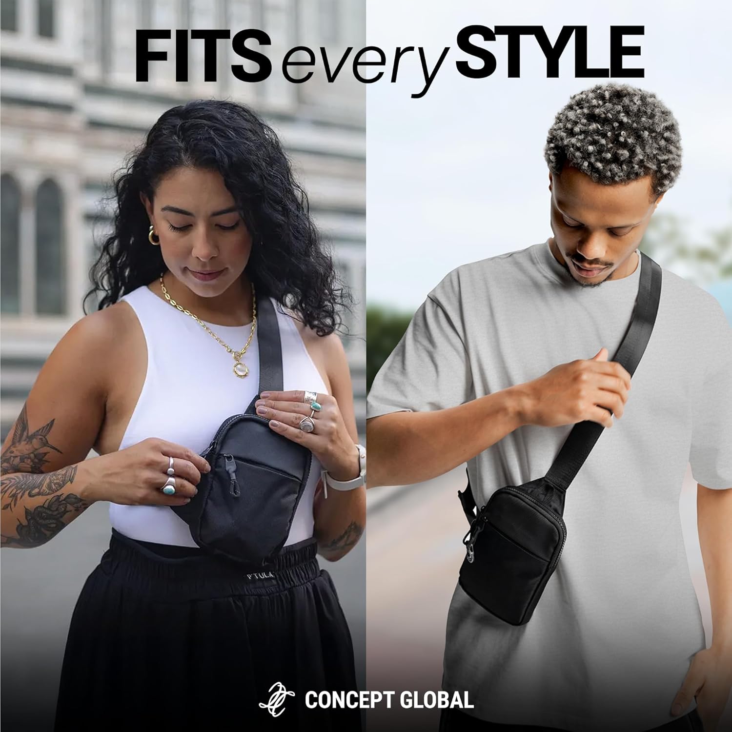 Travel Sling Bag for Men & Women - Water Resistant Crossbody Multipocket Chest Bag with Anti-Theft & RFID - Image 2