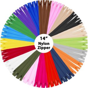 Mandala Crafts 80 PCs Nylon Zippers for Sewing Assorted 14 Inch – Colorful Zippers Replacement Sewing Supplies in Bulk for Tailor, Clothing Repair, and DIY Projects