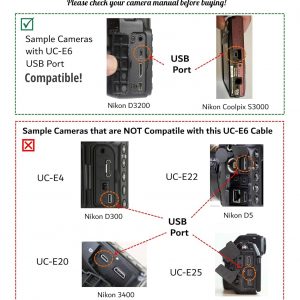 USB Cable Photo Transfer Charger Cord UC-E6 for Nikon D3300 D750 D5300 D7200 D3200, Coolpix B500, Select Coolpix & DSLR (Please See Product Pictures & Complete List of Compatible Nikon Models Below)