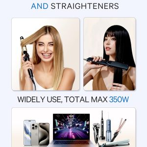 DOACE 220v to 110v Voltage Converter US to Europe: 350W 220 to 110 Voltage Converter for European Travel – International Power Adapter Plug Combo Step Down Transformer White