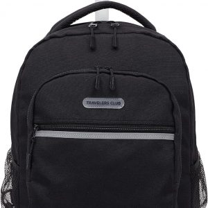 Travelers Club 18″ Rolling Backpack with Shoulder Straps, Black