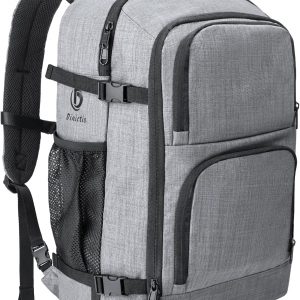 Dinictis Travel Backpack Carry on Flight Approved, Backpack Suitcase for Travel, Personal Item Travel Bag fits 17 inch Laptop- Grey