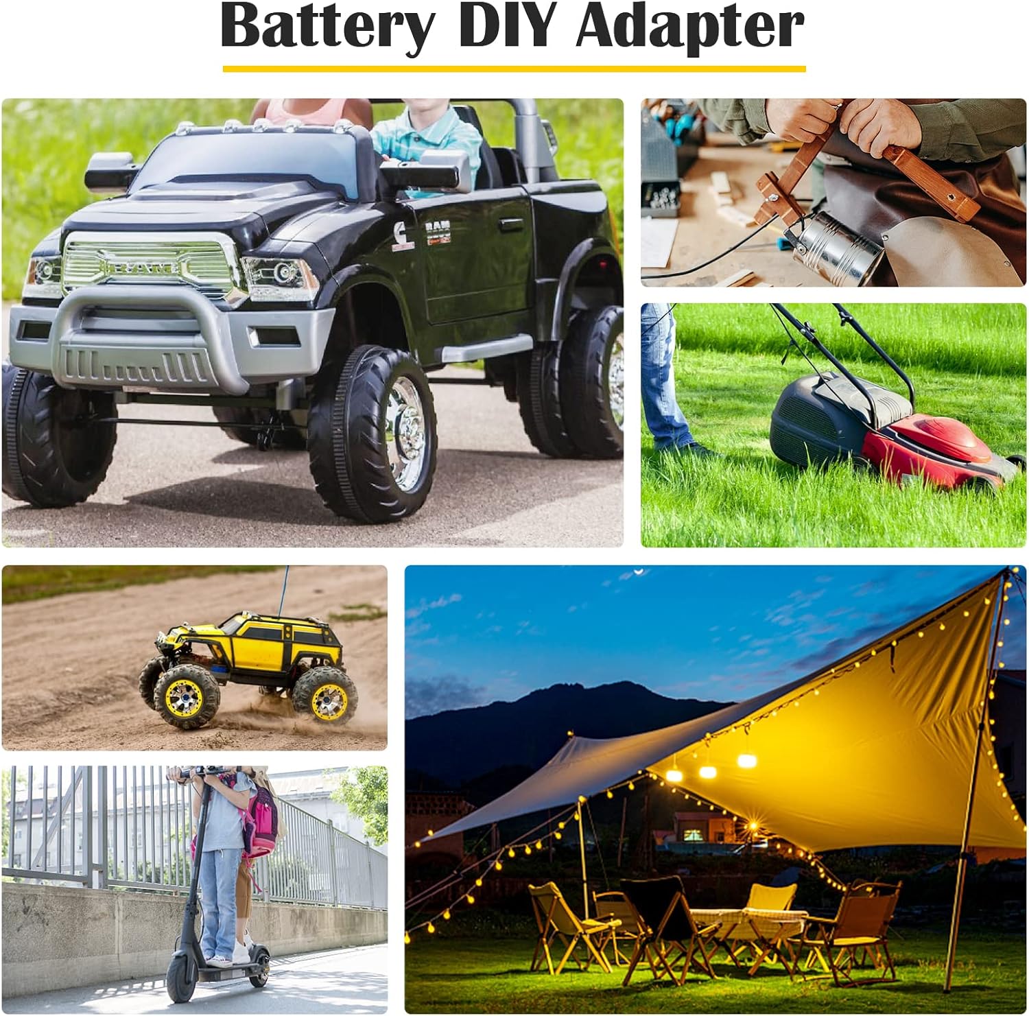 2 Packs Power Wheel Adapter for Dewalt 20V Battery Adapter Power Wheel Battery Converter Kit with Fuses & Wire Terminals, 12AWG Wire, Power Connector for DIY Rc Car Toys, Robotics and Rc Truck - Image 2