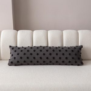 EtaVita Black Throw Pillow Covers 14×36 Set of 1 – Elegant Decorative Cushion Cases with Hidden Zipper, Cotton Blend, Hypoallergenic & Breathable, Sophisticated Home Decor for Couch Sofa Bedroom