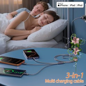 Multi Charging Cable (10ft 2Pack),3 in 1 USB Charging Cable for Multiple Devices,Braided Universal Phone Charger Cord with Type-C/Usb C,Micro USB,IP Port Lightning for iPhone17-5/Android Phones