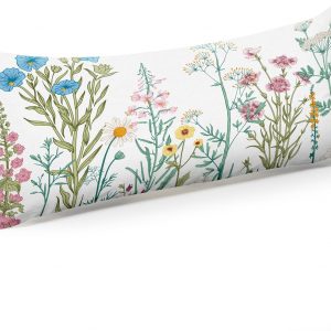 GABraden Microfiber Body Pillow Cover with Hidden Zipper,Comfortable Fabric,Floral Print Pattern Body Pillow Case,Lightweight and Breathable,The Size is 20 “X 54″(Flower-02)