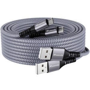 Ruaeoda Micro USB Cable Android Charger 6ft 2PACK Compatible with PS4 Charger Cord – High Speed 2.0 USB A Male to Micro USB Nylon Braided Cable for Android Phone