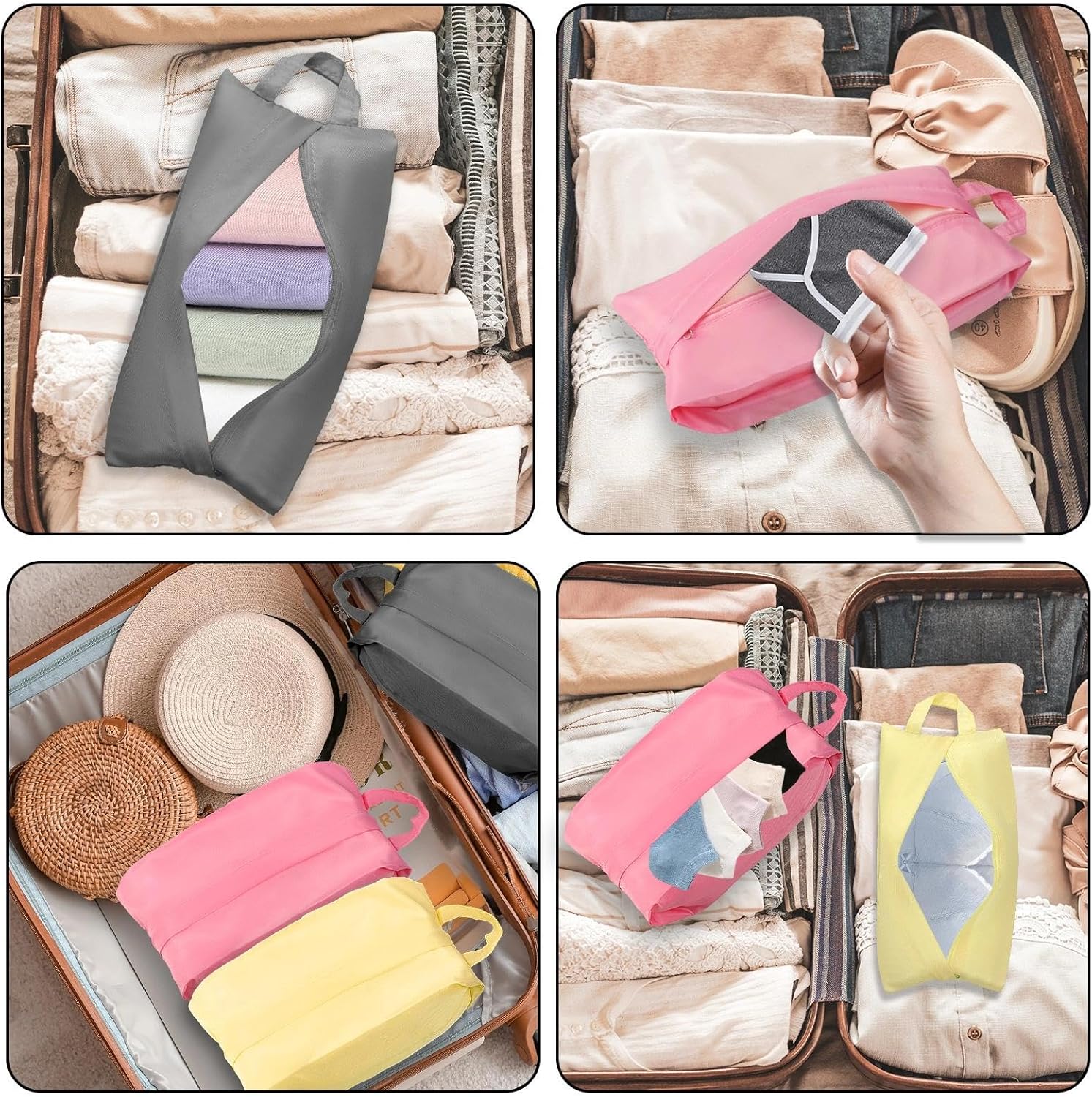 LLMSIX 3pcs Travel Packing Organizers, Travel Socks Organizer Bag, Underwear Bag for Traveling with Zip Handle for Portable Storage Underwear Traveling Essentials - Image 6