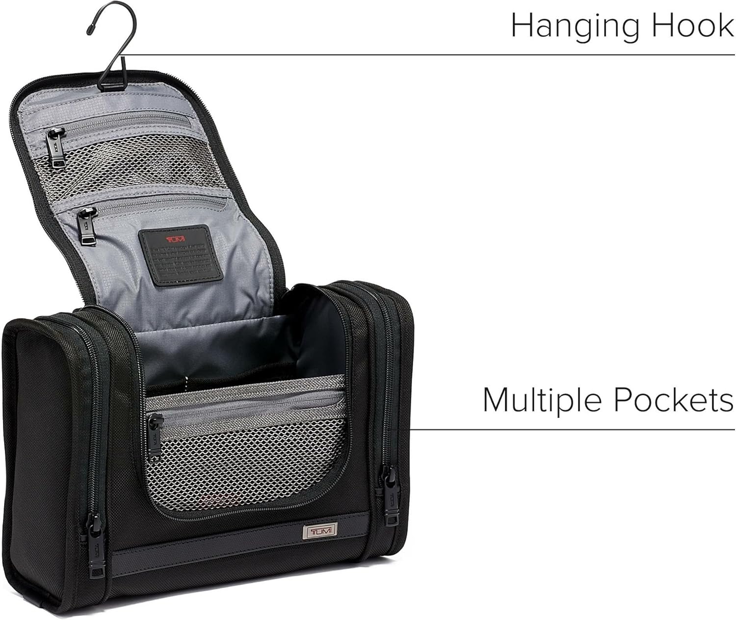 TUMI - Alpha Hanging Travel Kit - Toiletries and Cosmetics Organizer - Travel Essentials Bag with Hooks & Pockets - Black - Image 3