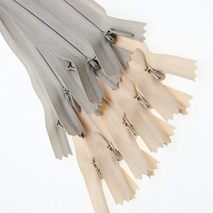 16 Inch 10PCS Invisible Nylon Coil Zipper,Clothing Zipper,Hidden Zipper DIY Sewing Tools for Tailor Sewing Crafts(5 pcs Grey and 5 pcs Beige 40.6cm) SHUNLI