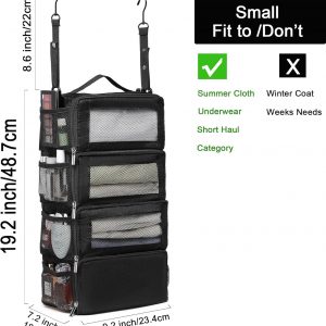 Suitcase Organizer Travel Bags Organizer for Luggage Compression Hanging Packing Cubes for Travel Carry on Closet (Bag Only)