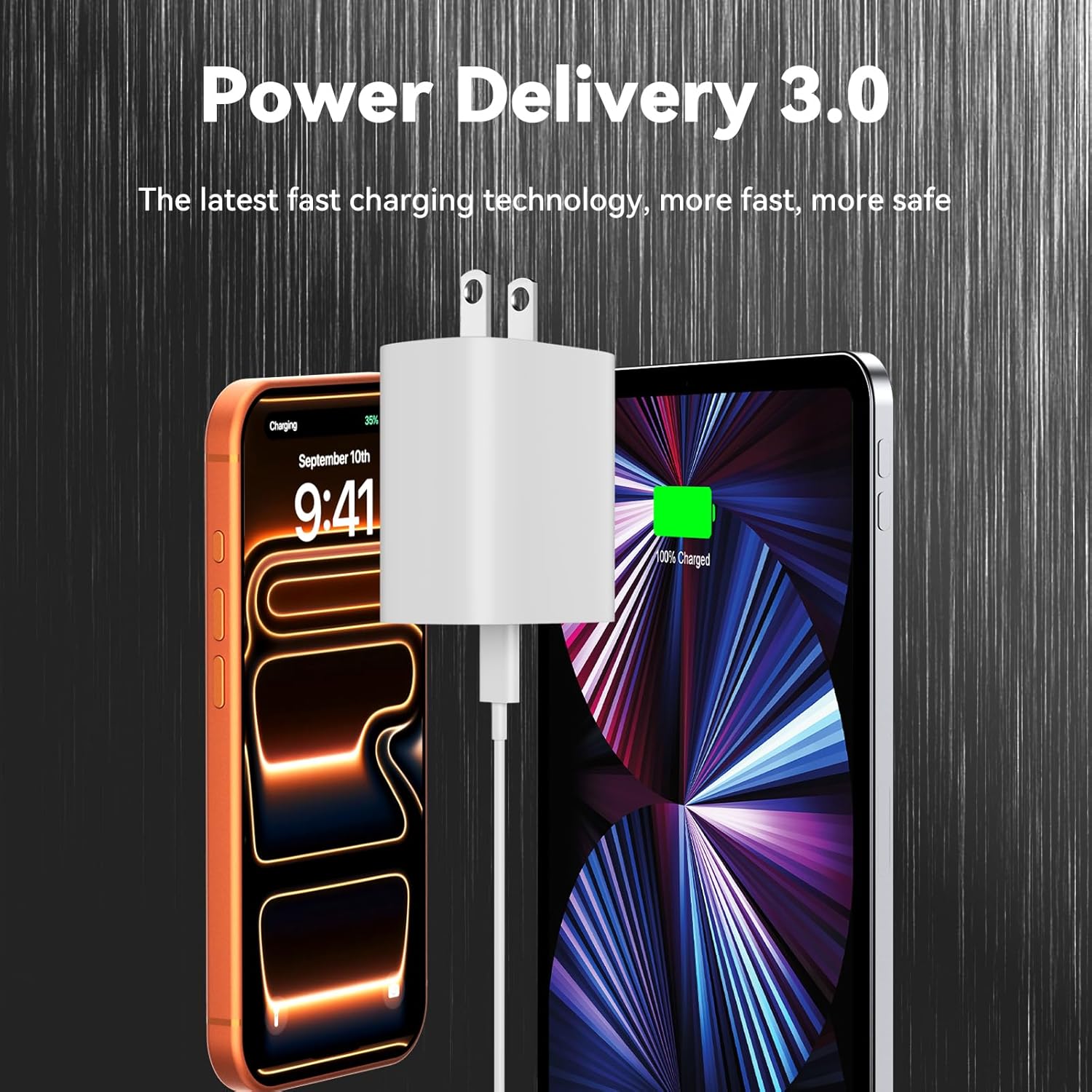 iPhone 17 16 15 Pro Max Charger 10 FT, iPhone 17 Charger Fast Charging Cord Long USB C 10FT Cable with 20W PD Fast iPhone 17 Pro Max Chargers Block for Apple iPhone 17/17 Pro Max/17 Air/16/15, iPad - Image 4