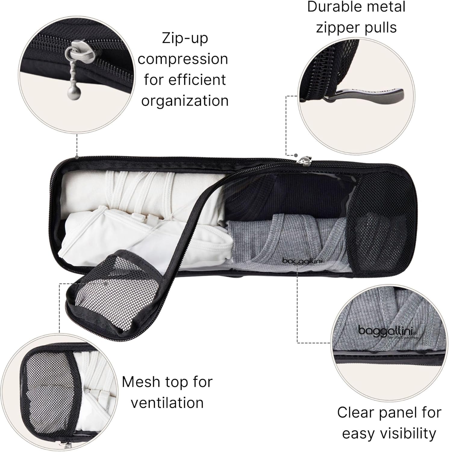 Baggallini Long Compression Cube - Lightweight Compression Packing Cube for Travel - Image 3