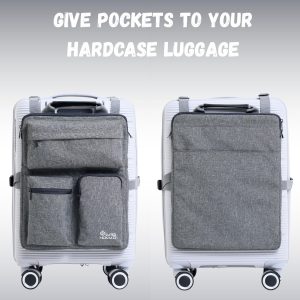 SUITEDNOMAD Luggage Harness for Carry On Bag, Over Suitcase Organizer with Storage Pockets and Laptop Sleeves, Slide On Adjustable Bag for Travel