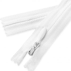 18″ Invisible White Zipper – Sewing Zipper for Craft Projects