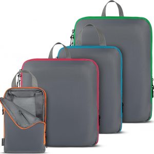 Compression Packing Cubes Travel, 4 Set/6 Set Packing Cubes for Carry on Suitcase, Suitcase Organizer Bags Set, Compression Bags Travel, Best Travel Packing Cubes Compression – with Inside Pockets