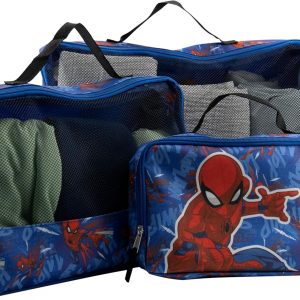 Marvel Spiderman Packing Cubes for Travel | Spiderman Travel Accessories Travel Bags Luggage Organizer for Boys, Girls, Unisex | Spiderman Kid Travel Size Travel Cubes for Packing