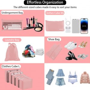 9 set Packing Cubes for Travel,Effortless Organization Cube for Quick Packing& Unpacking, Travel Must Have Suitcase Organizer Essentials for any Journey,Business trip,Cruise,Camping,hiking,Vacation.
