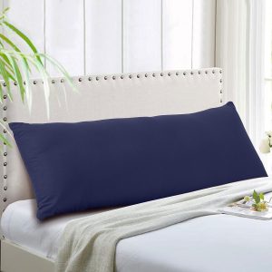 EVOLIVE Ultra Soft Body Pillow Cover/Pillowcases 21″x54″ with Hidden Zipper Closure (21″x54″ Body Pillow Cover, Navy)
