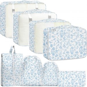 Packing Cubes for Travel – 8 Set Luggage Organizer Bags for Family, Mesh Breathable Packing Cubes for Suitcases Durable Travel Essentials Bags Set