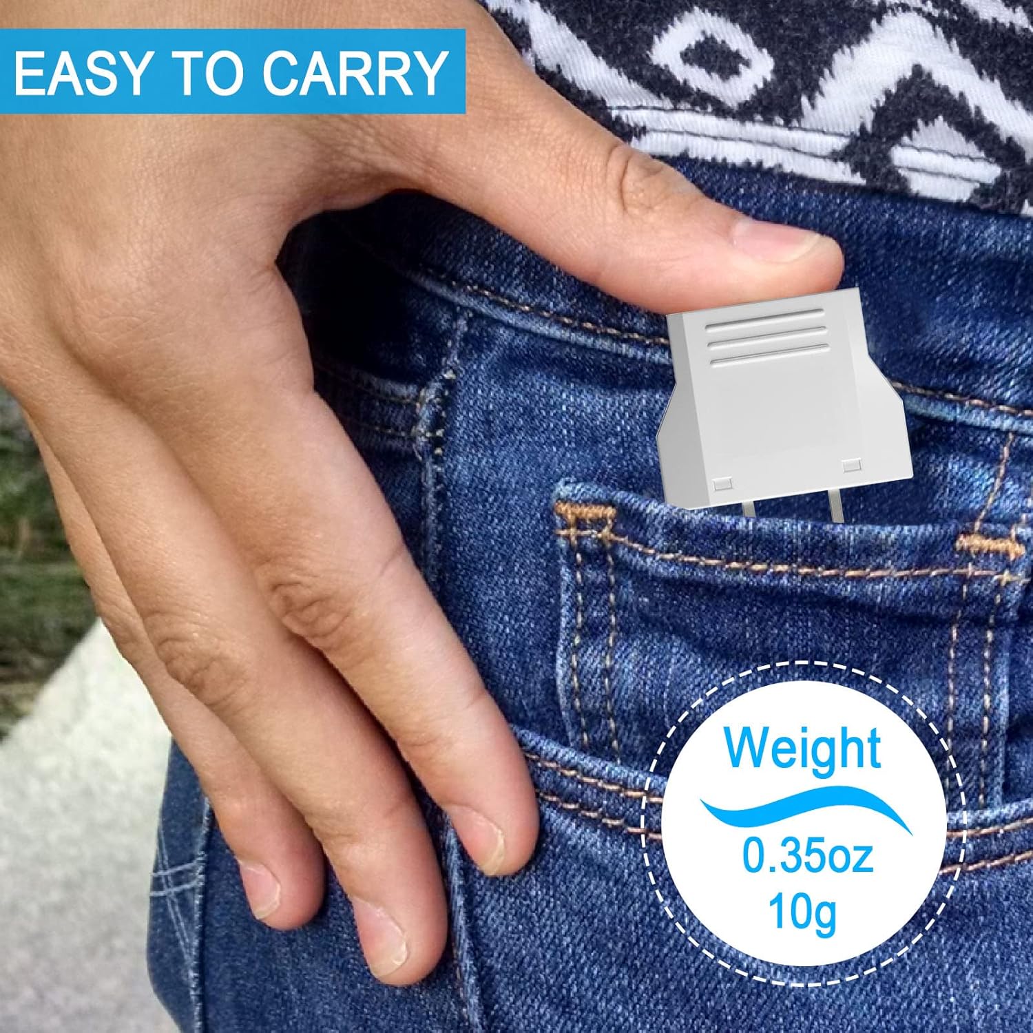 4 Pack European to US Plug Adapter, 220V to 110V Adapter Plug Converter, Travel Adapter European to American, Canada, Mexico, Type A, White - Image 6