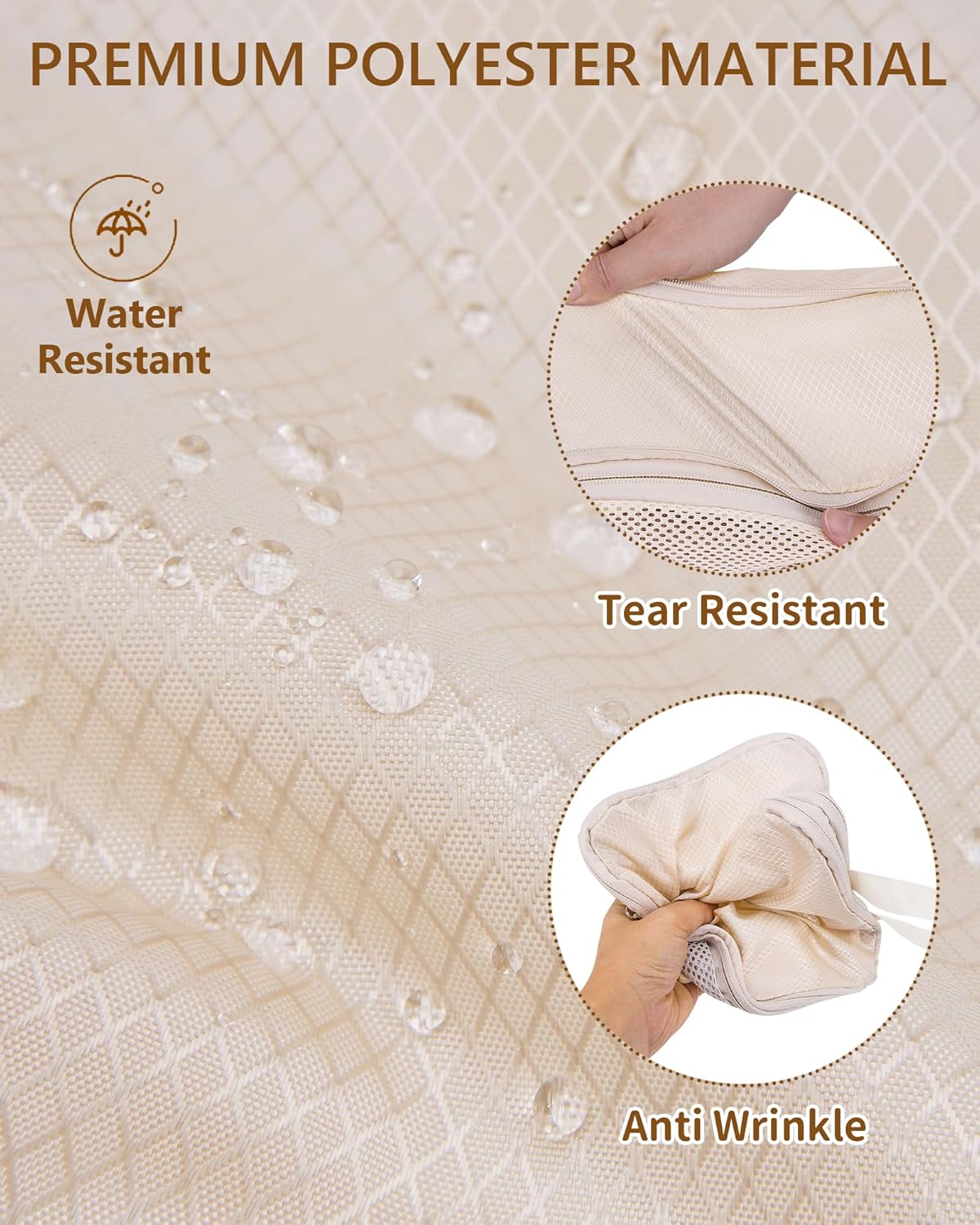 Compression Packing Cubes 12 Set, Suitcase Organizers, Extendable Packing Cubes, Luggage Organizer Bags, Travel Essentials, Beige - Image 4