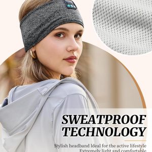 Perytong Sleep Headphones Wireless, Bluetooth Sports Headband Headphones with Ultra-Thin HD Stereo Speakers Perfect for Sleeping,Workout,Jogging,Yoga,Insomnia, Air Travel, Meditation (Grey)