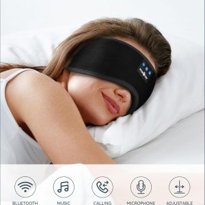MUSICOZY Sleep Headphones, Bluetooth 5.4 Sleep Mask Headband Headphones Sleeping Eye Mask, Wireless Music Earbuds Earphones with HD Stereo Speakers for Side Sleepers, Cool Gadgets Unique Gift