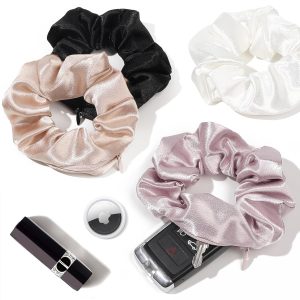 Pocket Scrunchies Hair Ties with Hidden Zipper Stash Scrunchy Ponytail Holder Secret Compartment Items