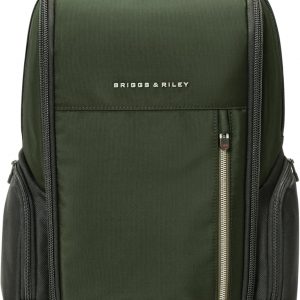 Briggs & Riley Medium Widemouth Backpack – Carry On Travel Backpack for Women & Men, Personal Item Bag, Self-Repairing Zippers, Padded Straps, Fits up to 15.6″ Laptop – HTA Collection, Forest