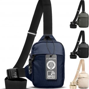 Travel Sling Bag for Men – Small Waterproof Crossbody Multipocket Chest Bag with Anti-Theft & RFID Blocking