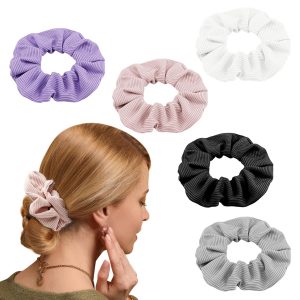 5pcs Pocket Scrunchie Zipper Scrunchie Hidden with Pocket Hair Tie with Hidden Storage Compartment for Cash, Lipstick, Keys, Valuables