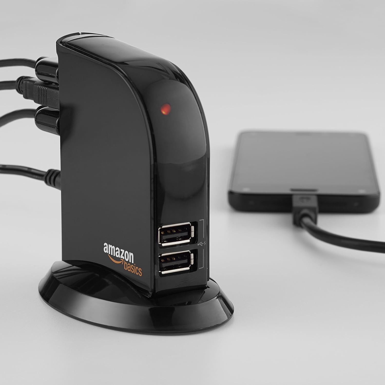 Amazon Basics 7 Port USB 2.0 Hub Tower with 5V/4A Power Adapter, Black - Image 8